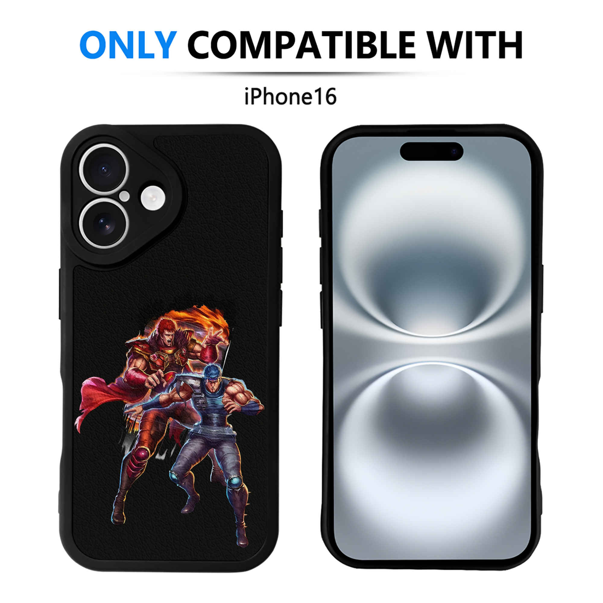 （画像用） 北斗の拳 Fist of the North Star 【iPhone 16シリーズ対応】シリコンスマホケース（レザー調） 材質：シリコン